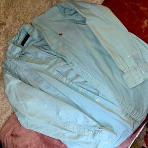 Men’s Light Blue Polo Button Up